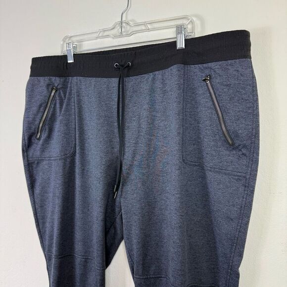 Athleta Navy Tapered Leg Elastic Waistband Jogger Sweatpants with Pockets Sz 2X - Picture 3 of 5